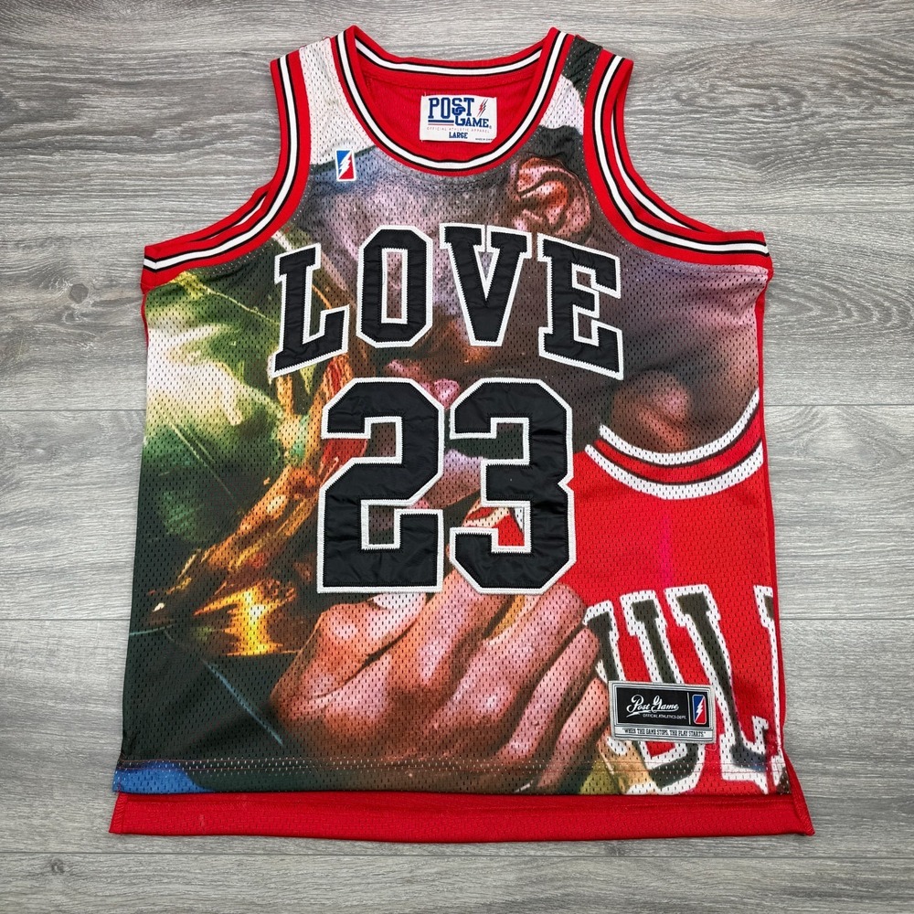 Post Game Jersey Mens Large Basketball NBA Love #23 Michael Jordan Chicago Bulls